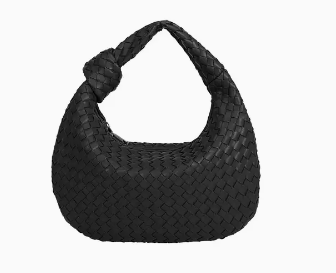  Drew Small Shoulder Strap Woven Satchel Handbag with zipper closure